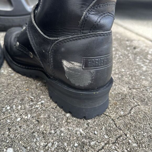 Harley Davidson Faded Glory Leather Moto Boots Womens 9 Lace Up Vintage 81024 - Picture 13 of 16